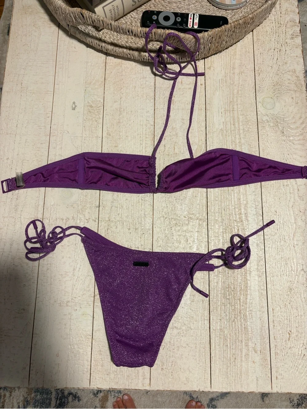 triangl swimwear Shimmery Purple Tie-Side Bikini Set